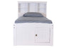 0220 - Twin Bookcase Captains Bed in White - Discovery World Furniture