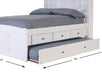 0221 - Full Bookcase Captains Bed in White - Discovery World Furniture