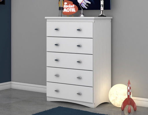 0255 - 5-Drawer Chest in White - Discovery World Furniture
