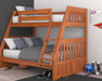 2117 - Twin over Full Bunk Bed Honey - Discovery World Furniture