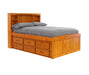 2121 - Full Bookcase Captains Bed in Honey - Discovery World Furniture