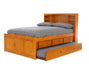2121 - Full Bookcase Captains Bed in Honey - Discovery World Furniture