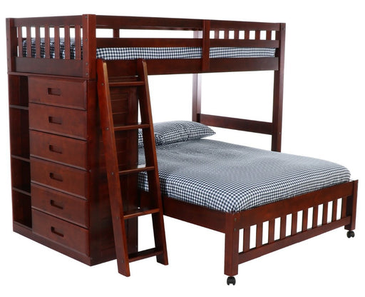 2806 - Twin over Full Loft Bed in Merlot - Discovery World Furniture