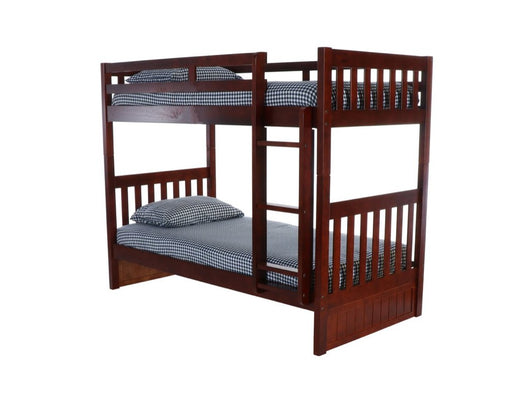 2811 - Twin over Twin Bunk Bed in Merlot - Discovery World Furniture