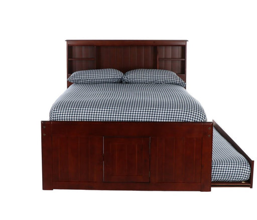 2821 - Full Bookcase Captains Bed in Merlot - Discovery World Furniture