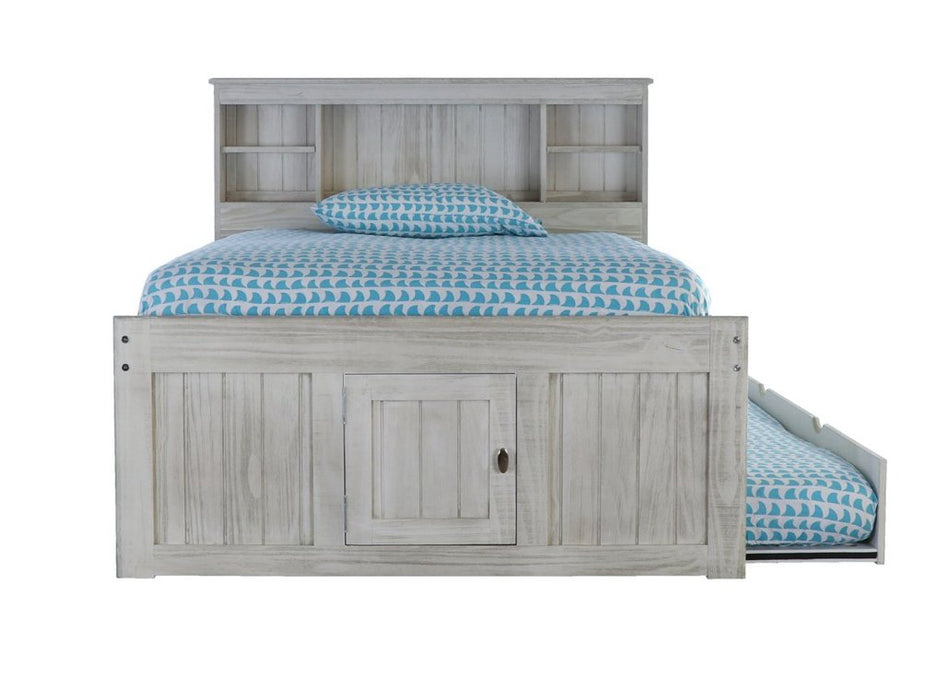 5221 - Full Bookcase Captains Bed in Ash - Discovery World Furniture