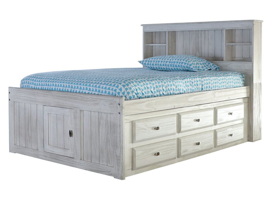 5221 - Full Bookcase Captains Bed in Ash - Discovery World Furniture
