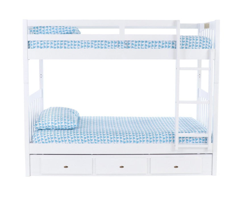 80211 - Twin over Twin Bunk Bed in White - Discovery World Furniture