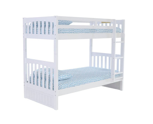 80211 - Twin over Twin Bunk Bed in White - Discovery World Furniture