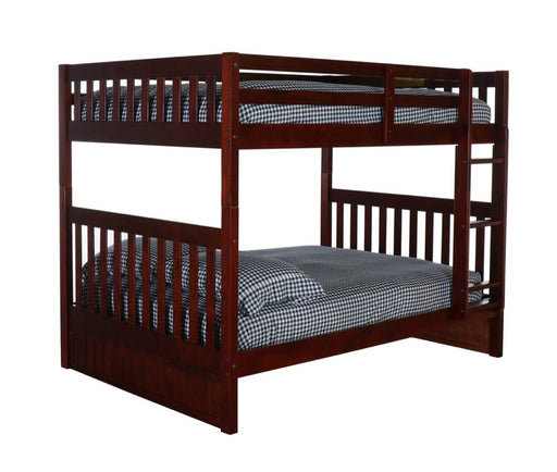 82815R - Full over Full Bunk Bed in Merlot - Discovery World Furniture