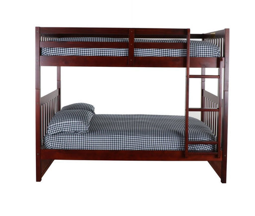 82815R - Full over Full Bunk Bed in Merlot - Discovery World Furniture