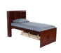 82820 - Twin Bookcase Captains Bed in Merlot - Discovery World Furniture