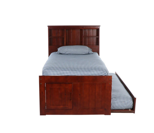 82820 - Twin Bookcase Captains Bed in Merlot - Discovery World Furniture