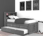 83220 - Twin Bookcase Captains Bed in Charcoal - Discovery World Furniture