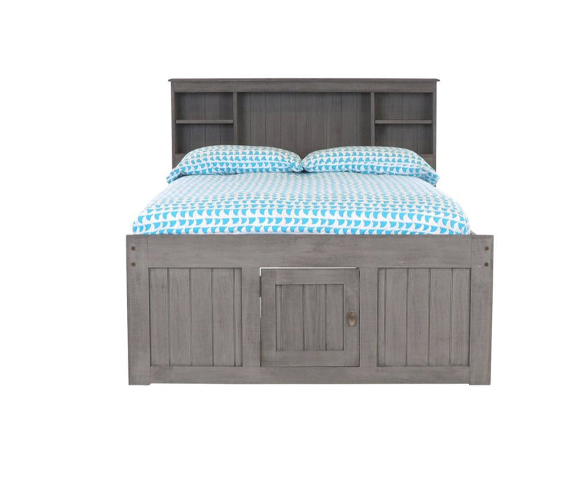 83221 - Full Bookcase Captains Bed in Charcoal - Discovery World Furniture