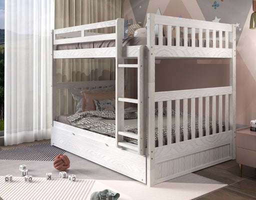85215R - Full over Full Bunk Bed in Ash - Discovery World Furniture