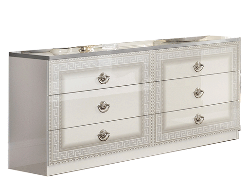 Aida Double Dresser White/Silv - ESF Furniture