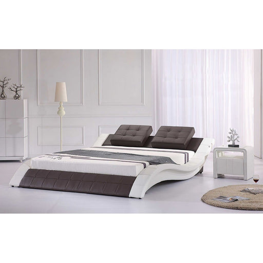 Artemis Curved Modern Leather Platform Bed - Jubilee Furniture