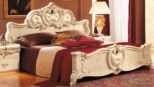 Barocco Bed Q.S. Ivory - ESF Furniture
