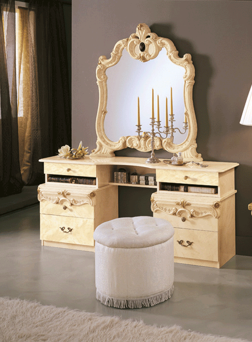 Barocco Vanity Dresser IVORY SET - ESF Furniture