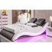 Bianca Curved Modern Leather Platform Smart Bed With LED Light - Jubilee Furniture