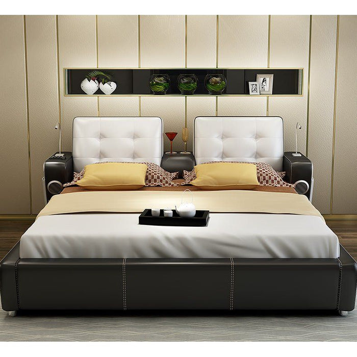 Campbell Tech Smart Modern Leather Bed - Jubilee Furniture
