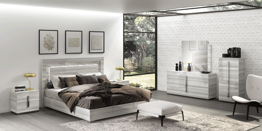 Carrara Bedroom Grey w/Light SET - ESF Furniture