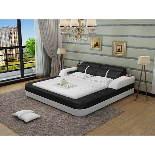 Denya Modern Leather Bed With Storage - Jubilee Furniture
