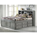 Discovery World Furniture Full Bookcase Captains Bed in Charcoal - Discovery World Furniture