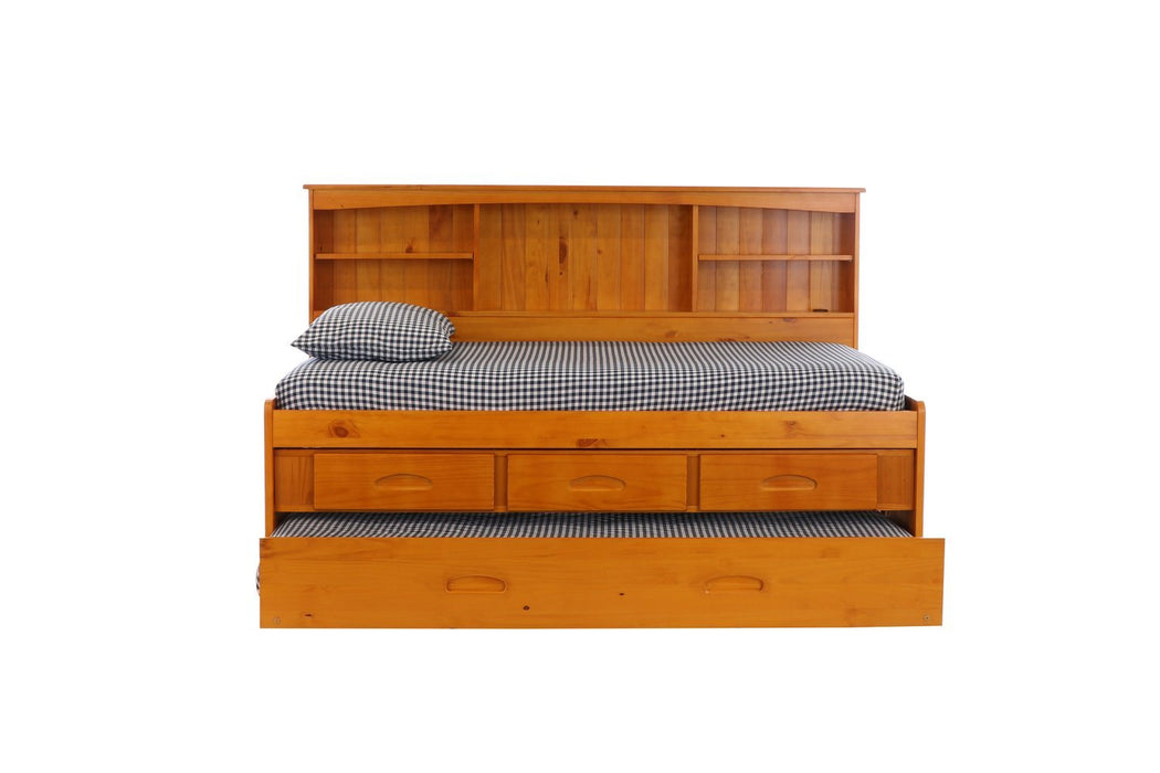 Discovery World Furniture Twin Boockase Daybed in Honey - Discovery World Furniture