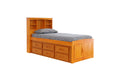 Discovery World Furniture Twin Bookcase Captains Bed in Honey - Discovery World Furniture