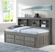 Discovery World Furniture Twin Bookcase Daybed in Charcoal - Discovery World Furniture