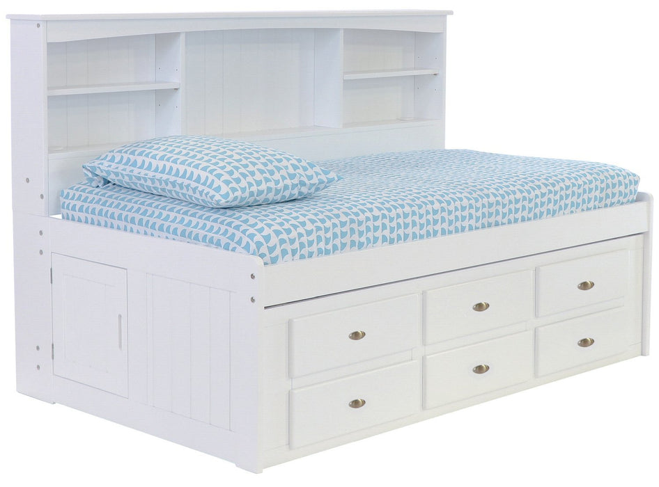 Discovery World Furniture Twin Bookcase Daybed in White - Discovery World Furniture