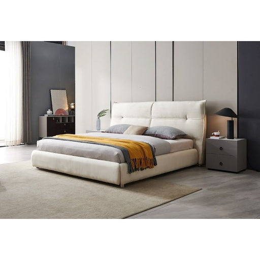 Enzo Leather Modern Bed - Jubilee Furniture