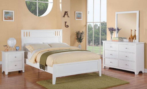 F9123 - Youth Size Wooden Bed in White - Poundex
