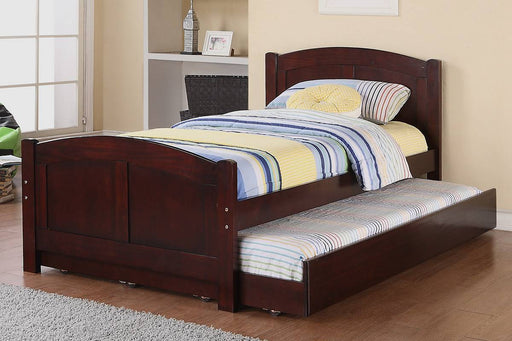 F9217 - Wooden Twin Size Bed with Trundle in Dark Cherry - Poundex