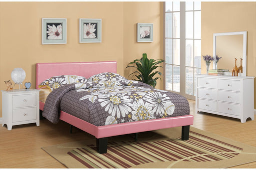 F9300 - Faux Leather Youth Bed in Pink - Poundex