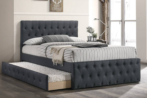 F9518 - Wooden Youth Bed with Trundle in Charcoal - Poundex