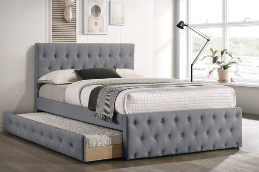 F9519 - Wooden Youth Bed with Trundle in Light Gray - Poundex