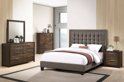 F9586 - Brown Polyfiber Fabric Bed - Poundex