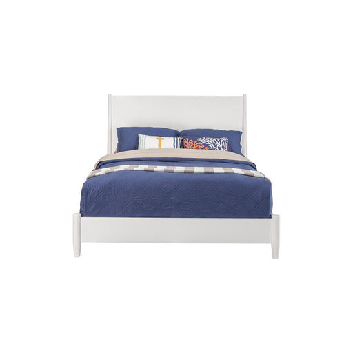 Flynn Modern Panel Bed in White - Alpine Furniture