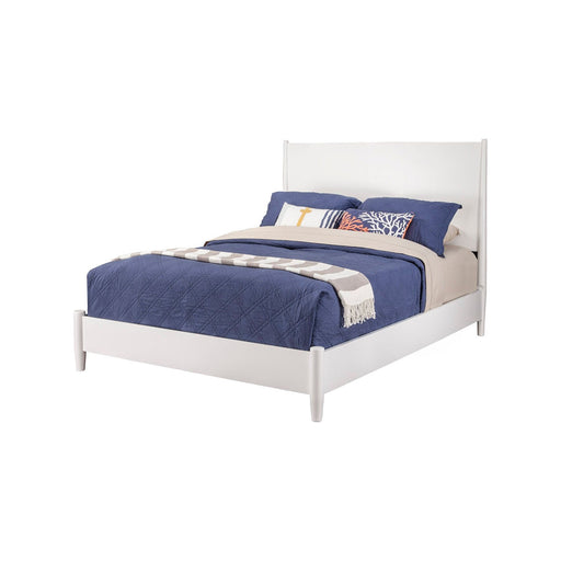 Flynn Modern Panel Bed in White - Alpine Furniture