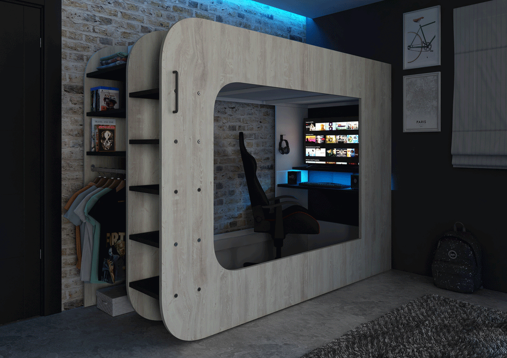 Gamer Bed Natural Color SET - ESF Furniture