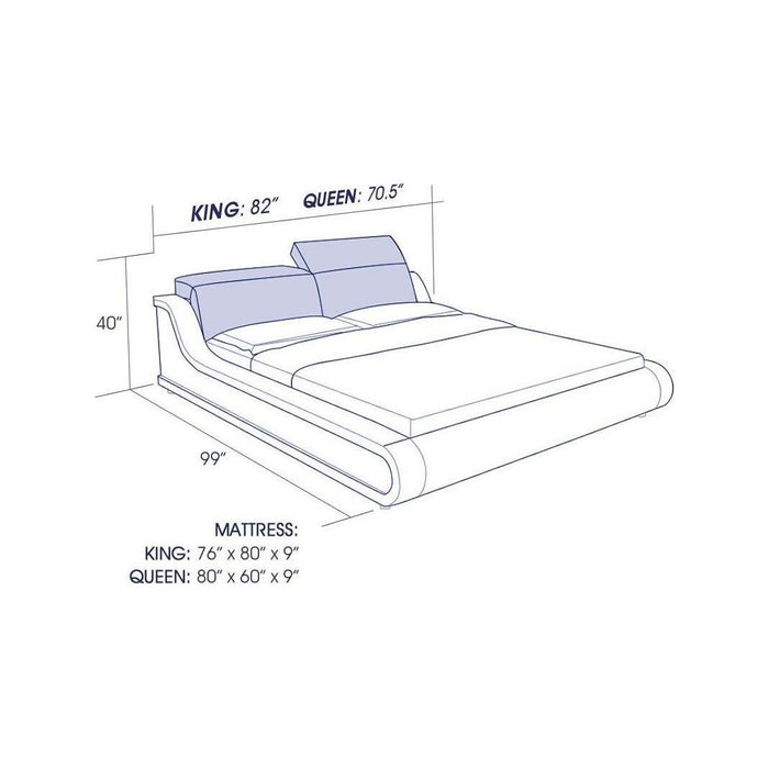 Hillsby Modern Leather Platform Bed - Jubilee Furniture