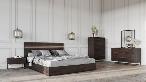 Izabel Domus Benzon Italian Modern Dark Rovere Bedroom Set - Jubilee Furniture