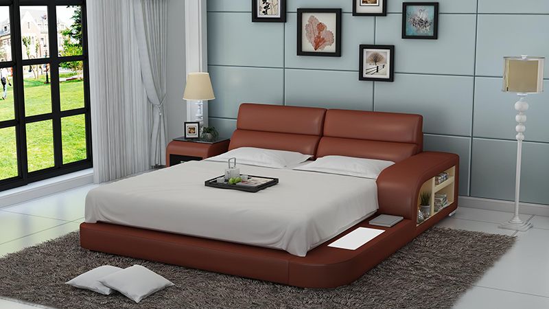 Jodi Leather Bed With Storage - Jubilee Furniture