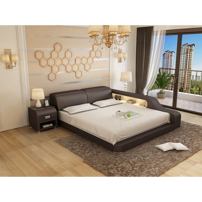Kreutzer Leather Bed With Storage - Jubilee Furniture
