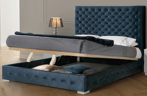 Leonor Blue QS w/Storage - ESF Furniture