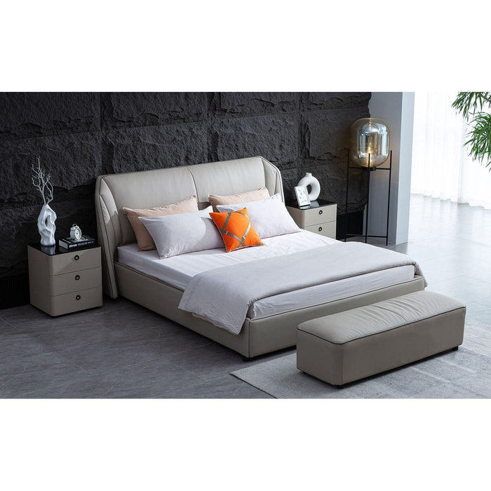 Luna Modern Leather Platform Bed - Jubilee Furniture