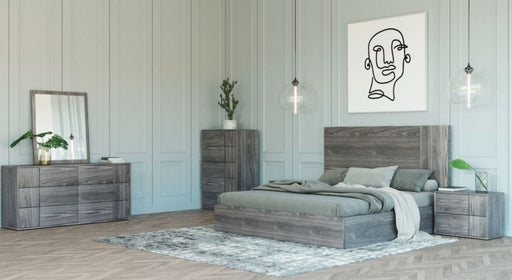 Misty Domus Asus - Italian Modern Elm Grey Bedroom Set - Jubilee Furniture